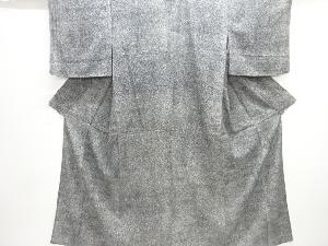 駒絽 のり散らしに草葉模様付け下げ小紋着物